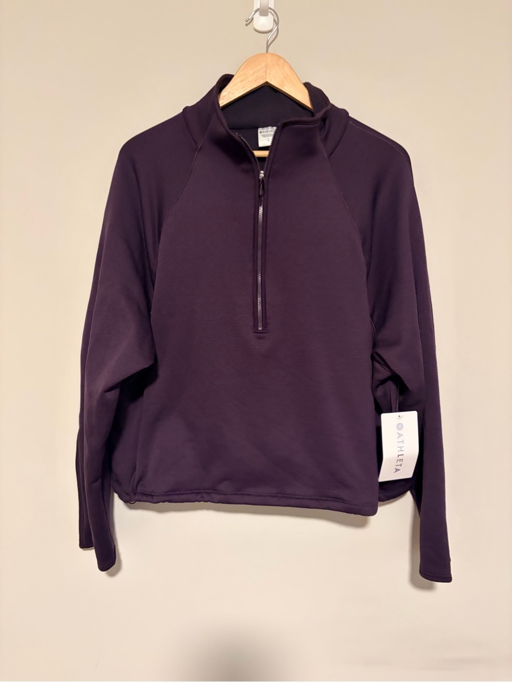 Athleta Altitude Edge 1/2 zip sweatshirt Deep Plum NWT